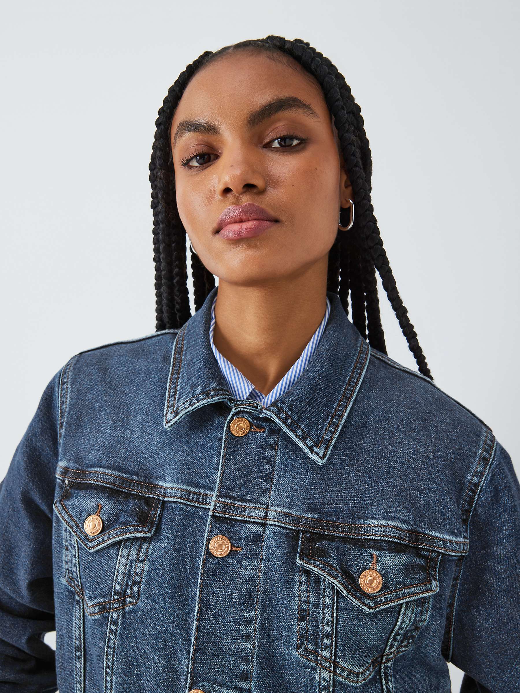 Buy 7 For All Mankind Classic Trucker Jacket, Luxe Vintage Sea Level Online at johnlewis.com