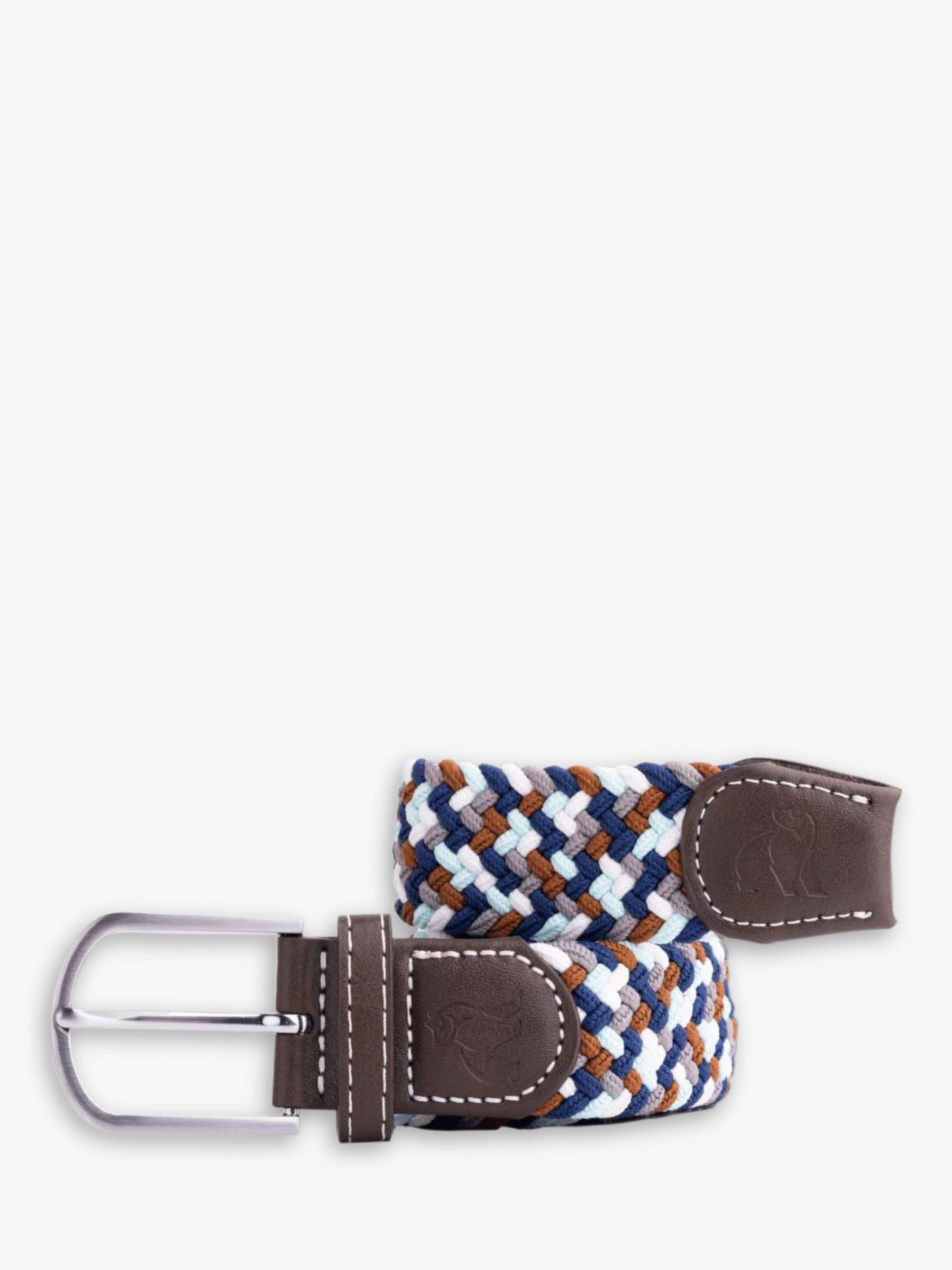 Swole Panda Abstract Recycled Woven Belt, Navy/Grey/Brown at John Lewis ...