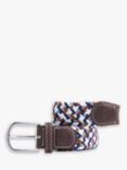 Swole Panda Abstract Recycled Woven Belt, Navy/Grey/Brown