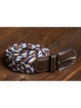 Swole Panda Abstract Recycled Woven Belt, Navy/Grey/Brown