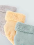 John Lewis Baby Organic Cotton Rich Terry Socks, Pack Of 3, Multi, Multi