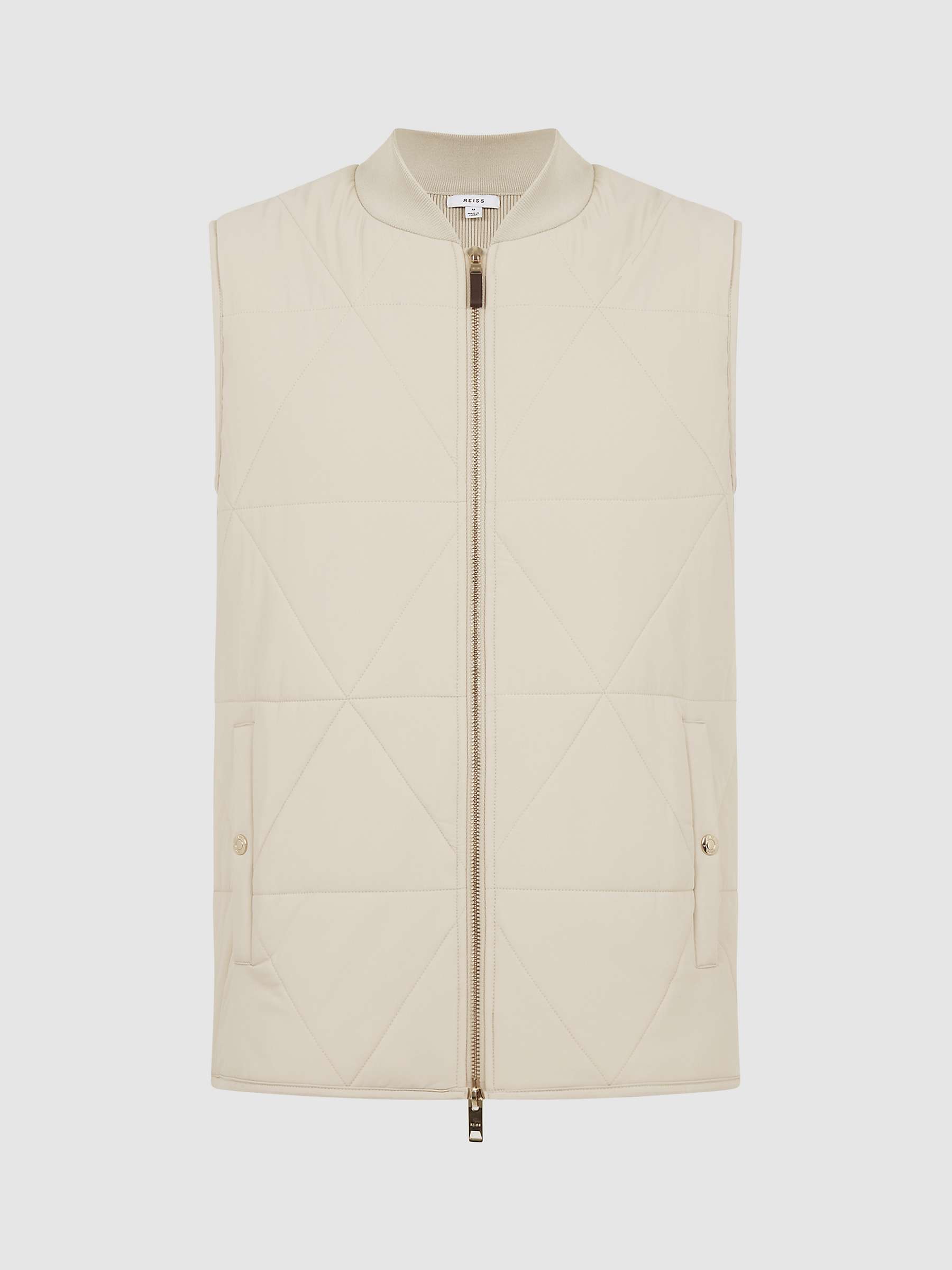 Buy Reiss Ritchie Quilted Gilet, Stone Online at johnlewis.com
