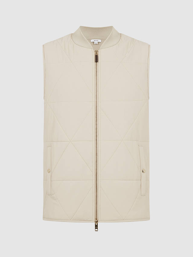 Reiss Ritchie Quilted Gilet, Stone