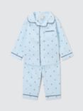 John Lewis Baby Anchor Stripe Pyjamas, Blue, Blue