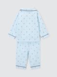 John Lewis Baby Anchor Stripe Pyjamas, Blue, Blue