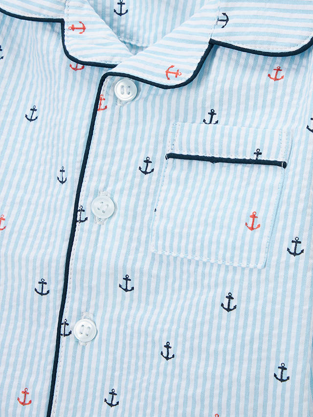 John Lewis Baby Anchor Stripe Pyjamas, Blue