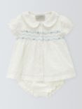 John Lewis Heirloom Collection Baby Cotton Embroidered Dress and Bloomers Set, Cream