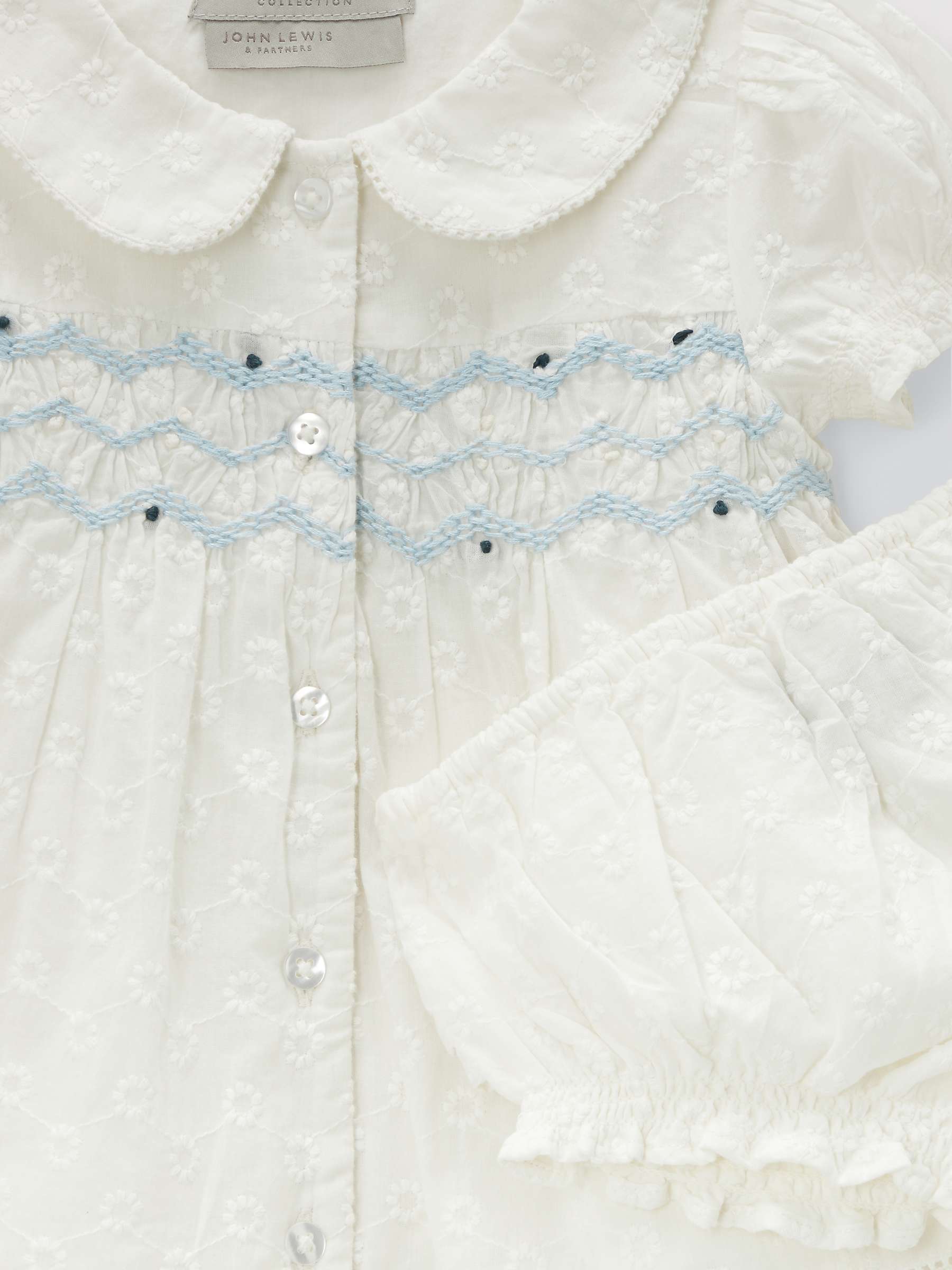 Buy John Lewis Heirloom Collection Baby Cotton Embroidered Dress and Bloomers Set, Cream Online at johnlewis.com