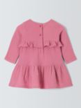 John Lewis Baby Floral Embroidered Long Sleeve Dress, Pink