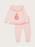 Monsoon Baby Christmas Tree Knitted Top & Trousers Set