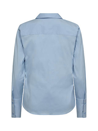 MOS MOSH Sybel Satin Frill Detail Shirt, Cashmere Blue