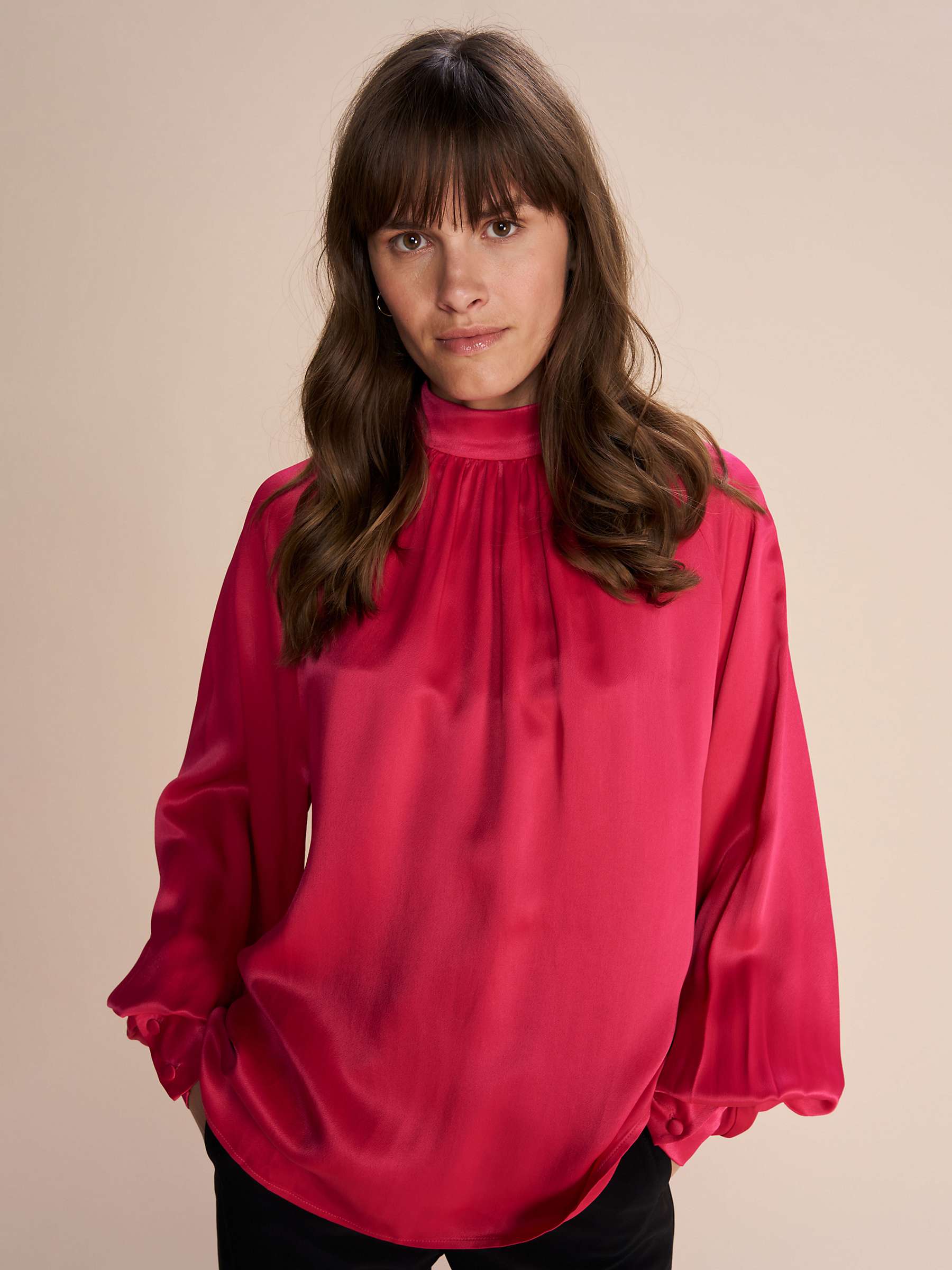 Buy MOS MOSH Sille Glossy Blouse, Bright Rose Online at johnlewis.com