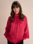 MOS MOSH Sille Glossy Blouse, Bright Rose