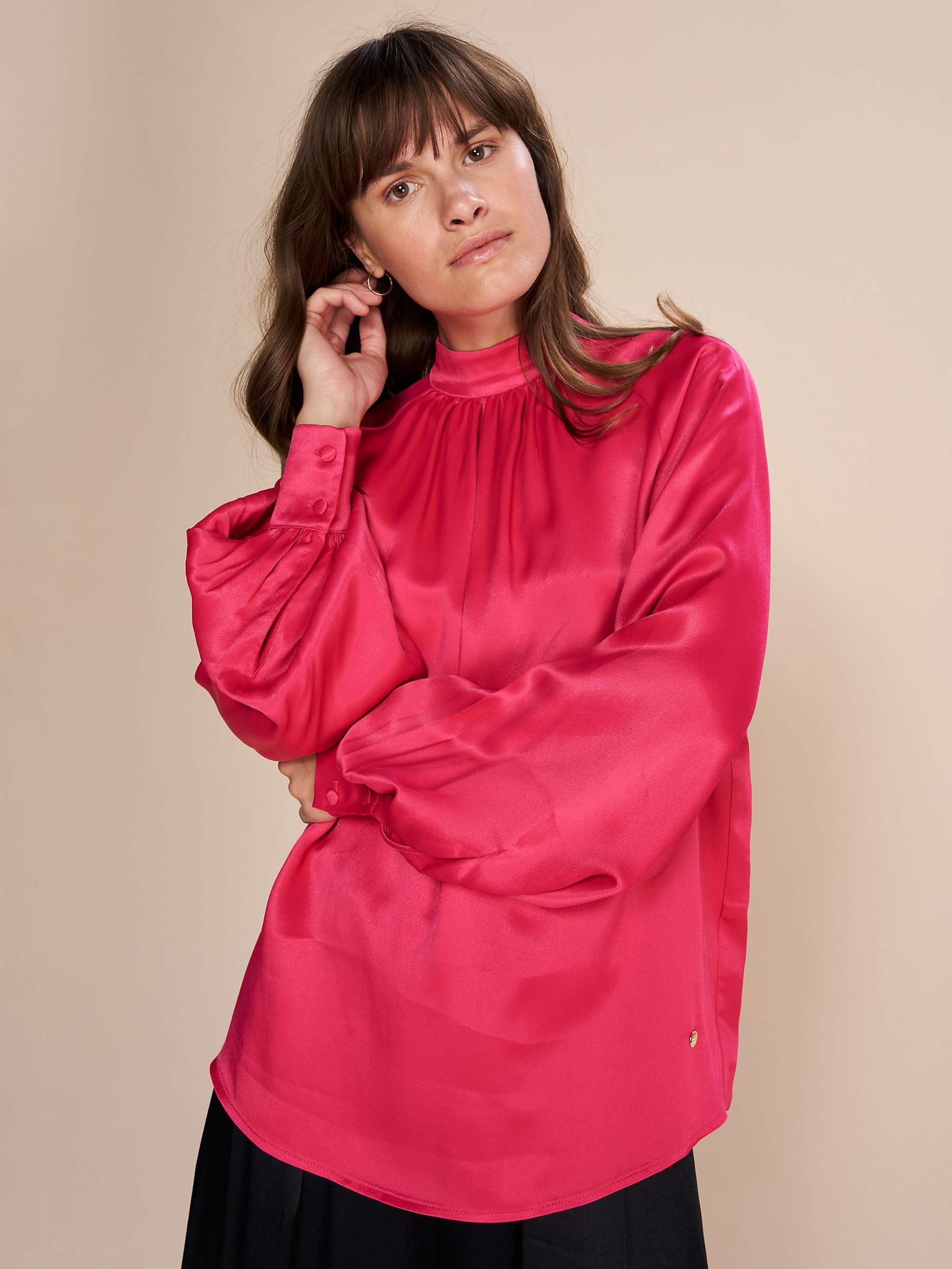 Buy MOS MOSH Sille Glossy Blouse, Bright Rose Online at johnlewis.com