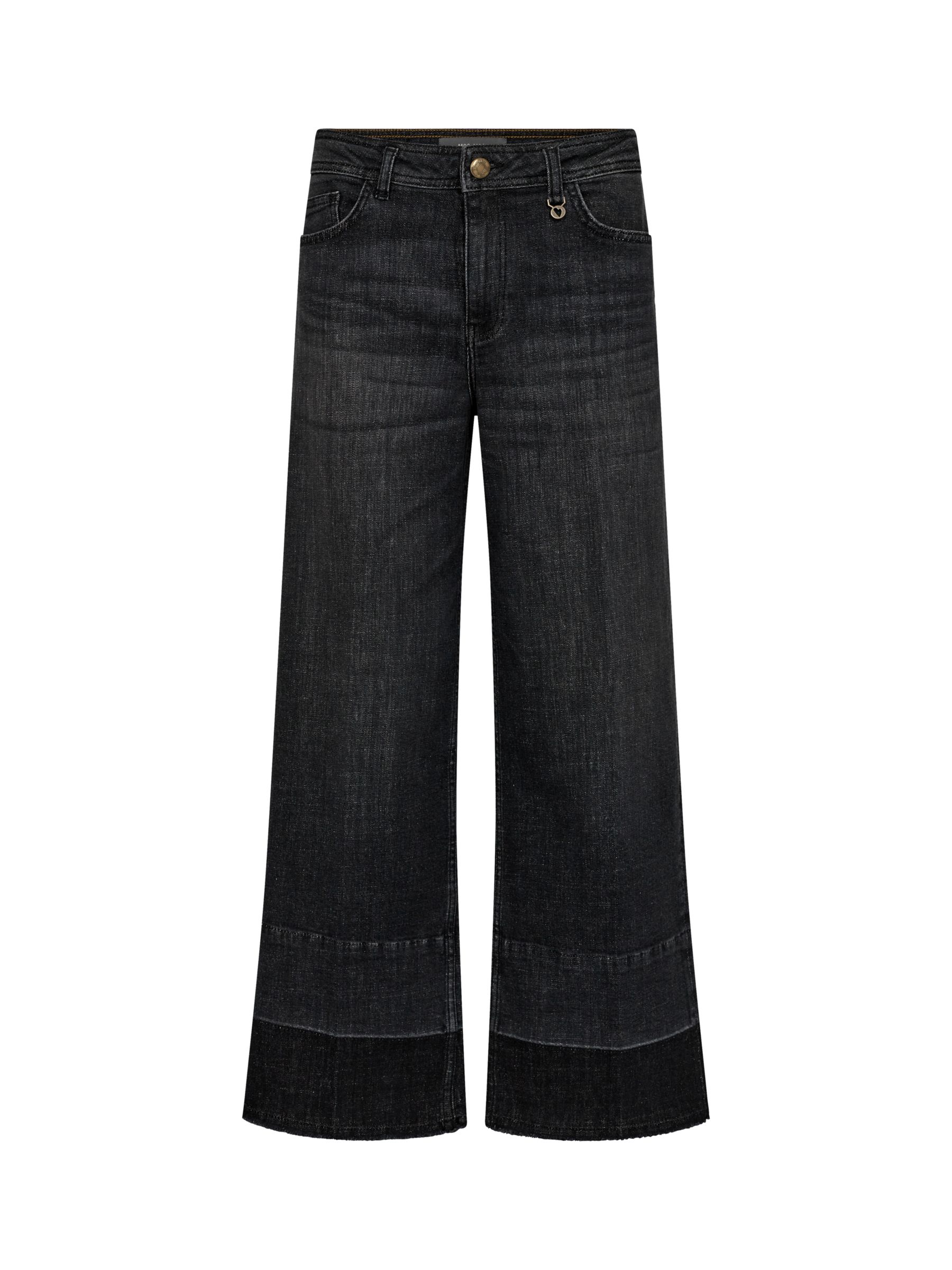 MOS MOSH Dara Wide Leg Mid Rise Jeans, Black, 27R