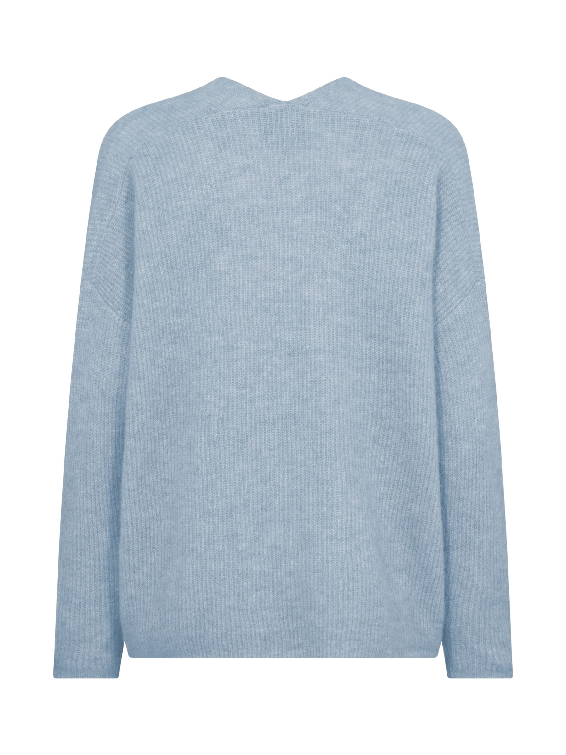 MOS MOSH Thora Wool Blend V-Neck Knit Jumper, Cashmere Blue