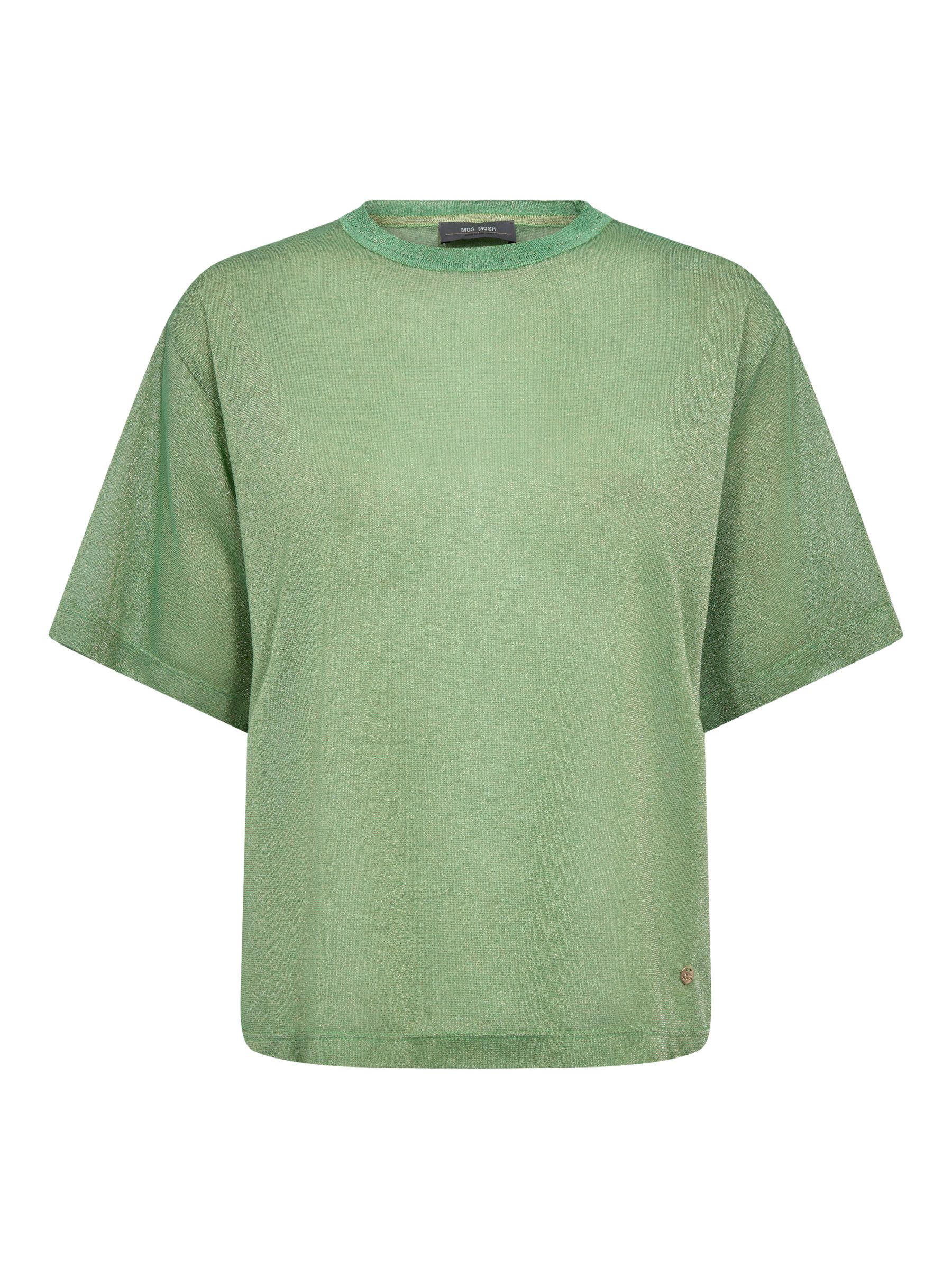 MOS MOSH Kit Metallic T-Shirt, Zephyr Green at John Lewis & Partners