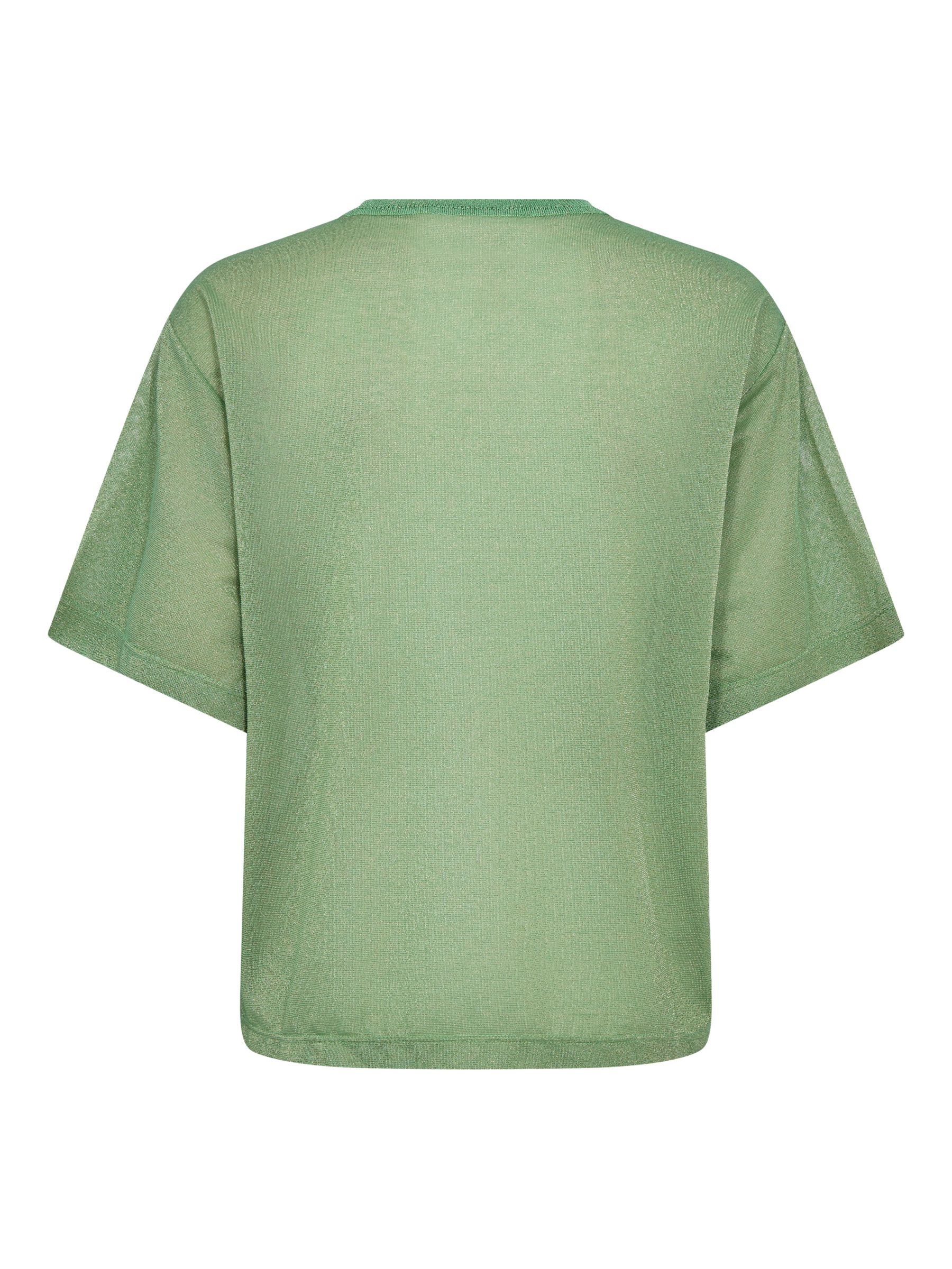 MOS MOSH Kit Metallic T-Shirt, Zephyr Green at John Lewis & Partners