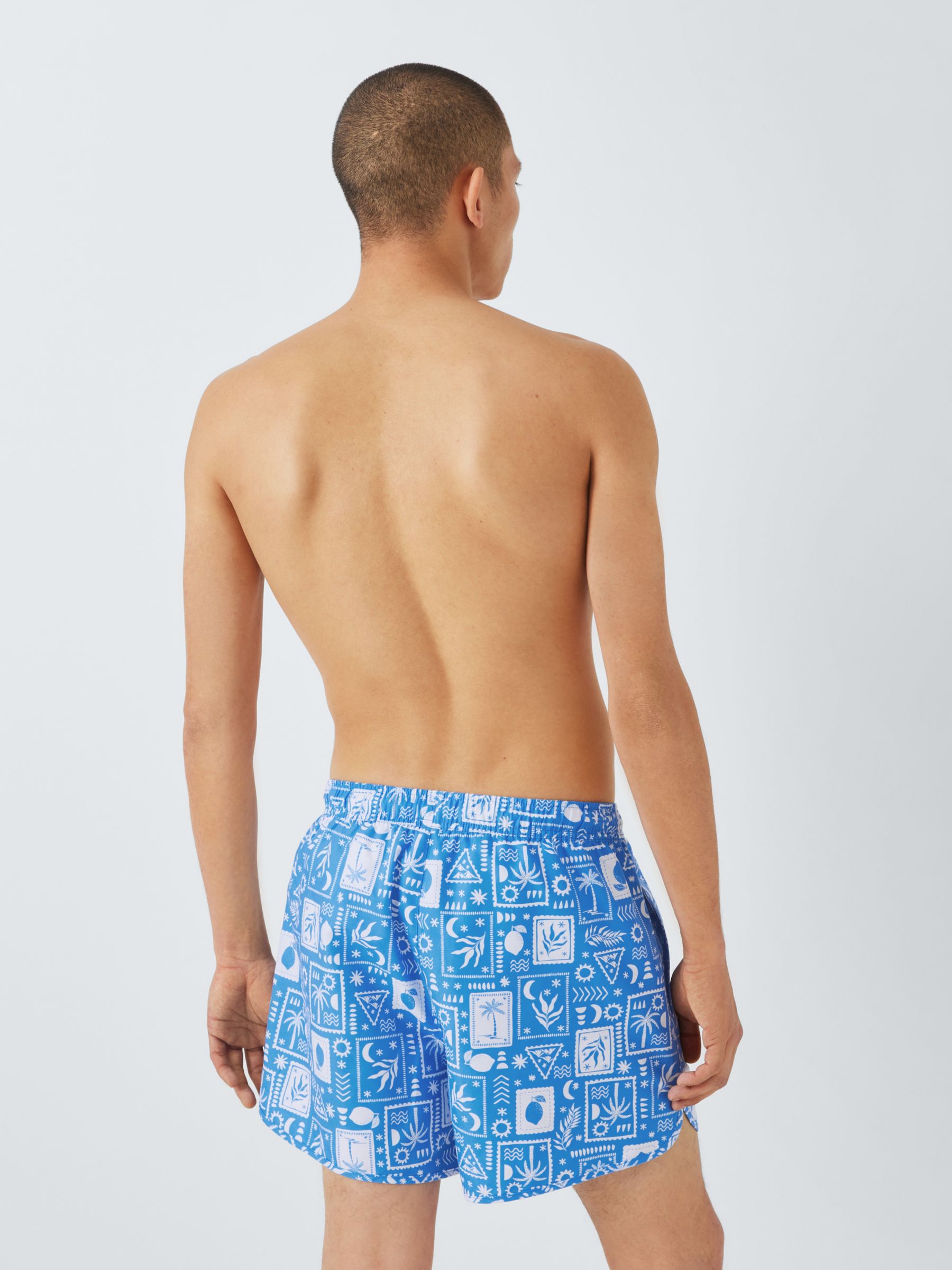 John Lewis ANYDAY Abstract Swim Shorts, Blue/Multi, S