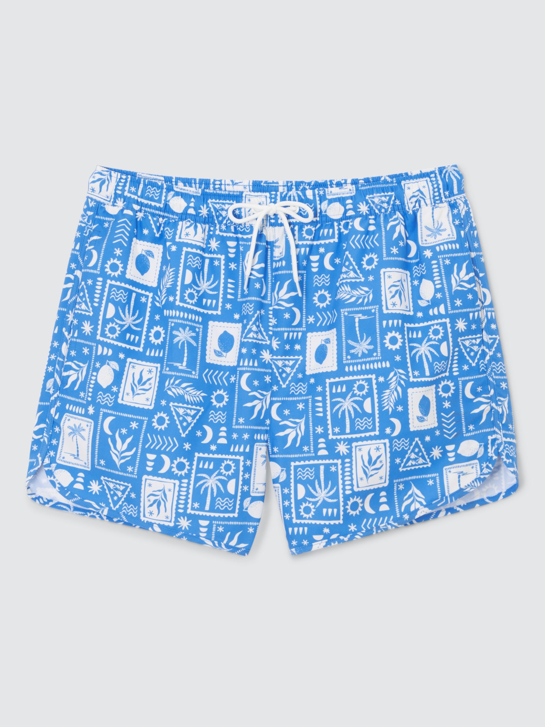 John Lewis ANYDAY Abstract Swim Shorts, Blue/Multi, S