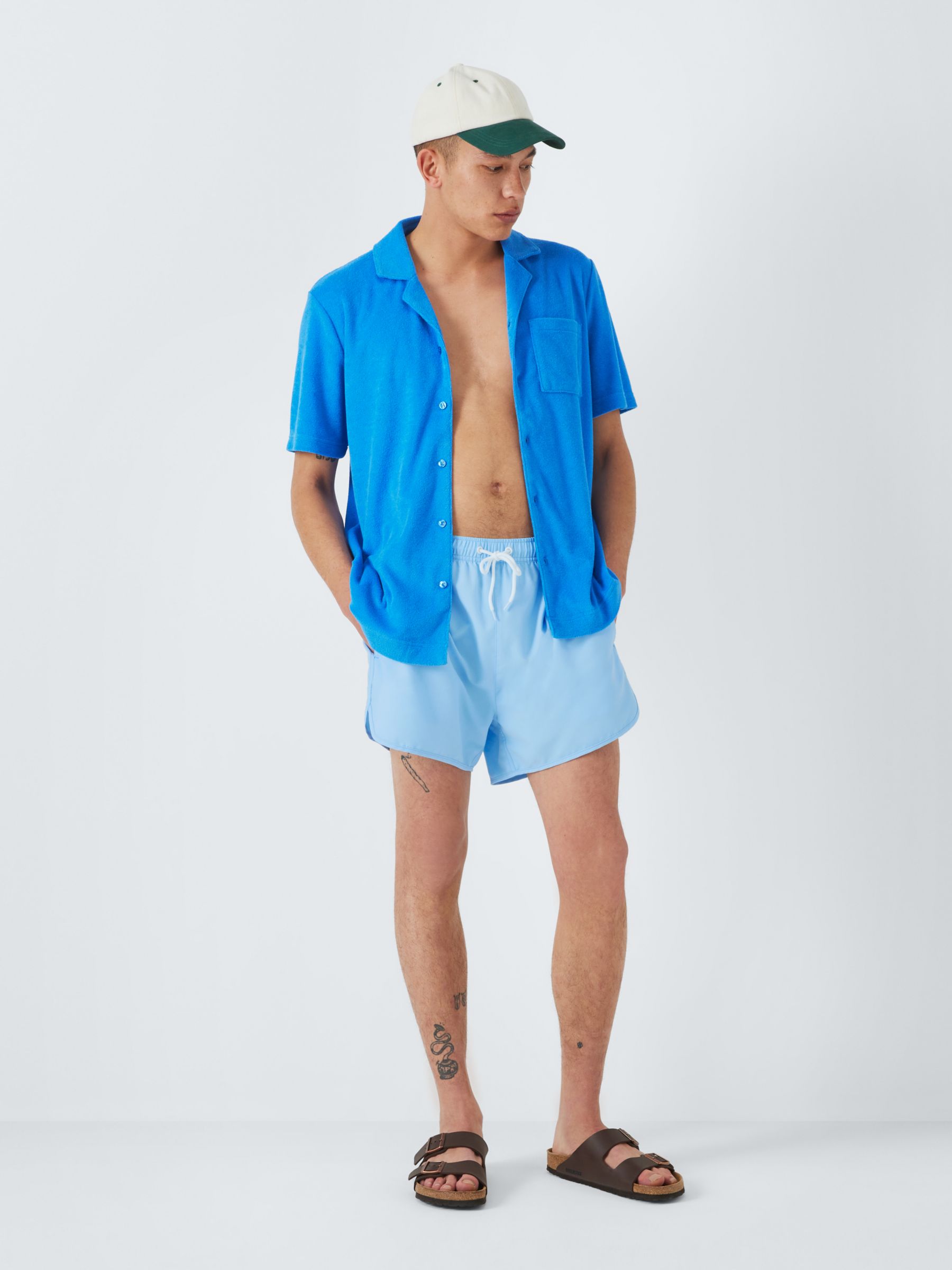John Lewis ANYDAY Plain Swim Shorts, Blue, S