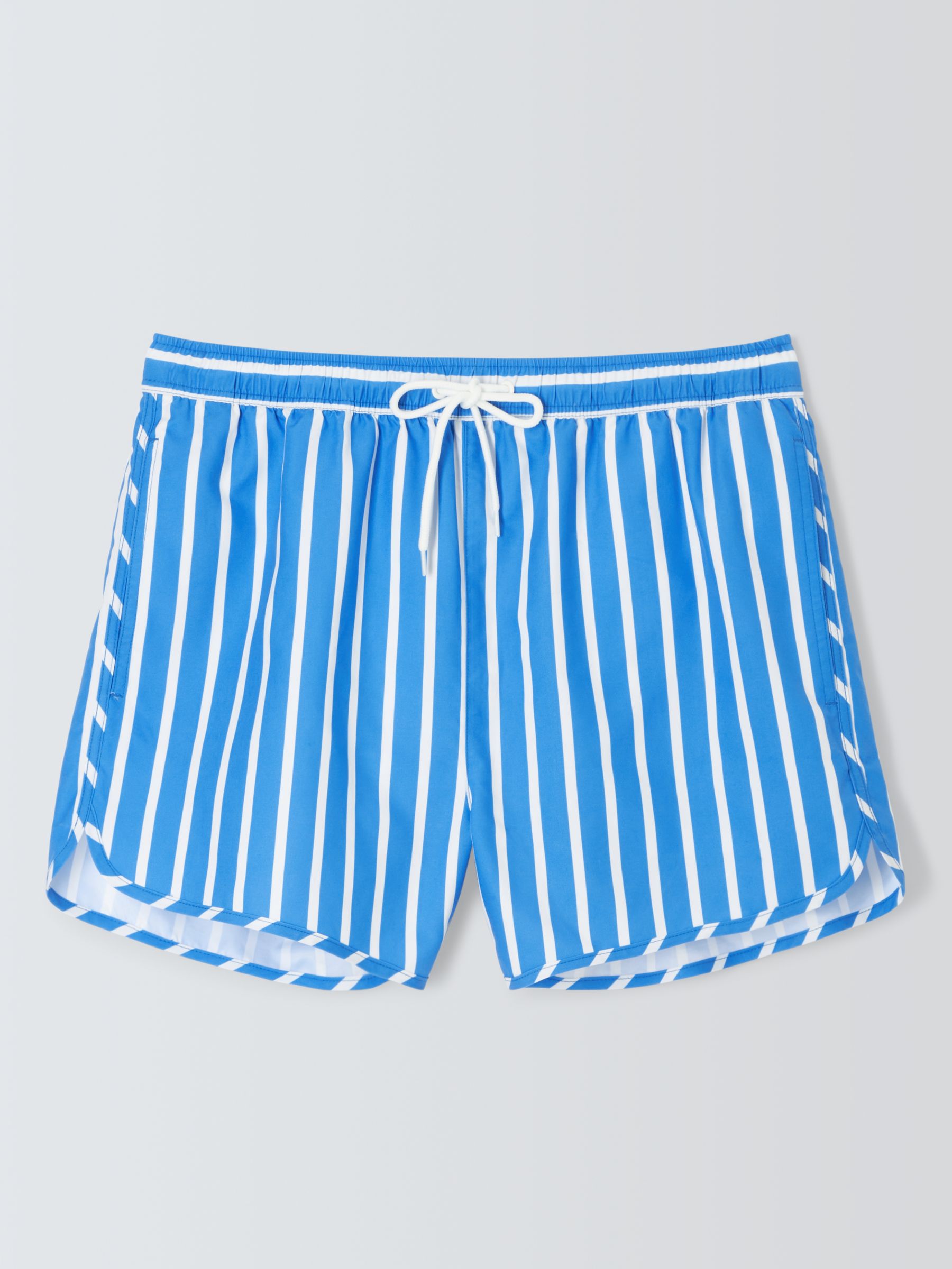 John Lewis ANYDAY Recycled Stripe Swim Shorts, Blue/White, M