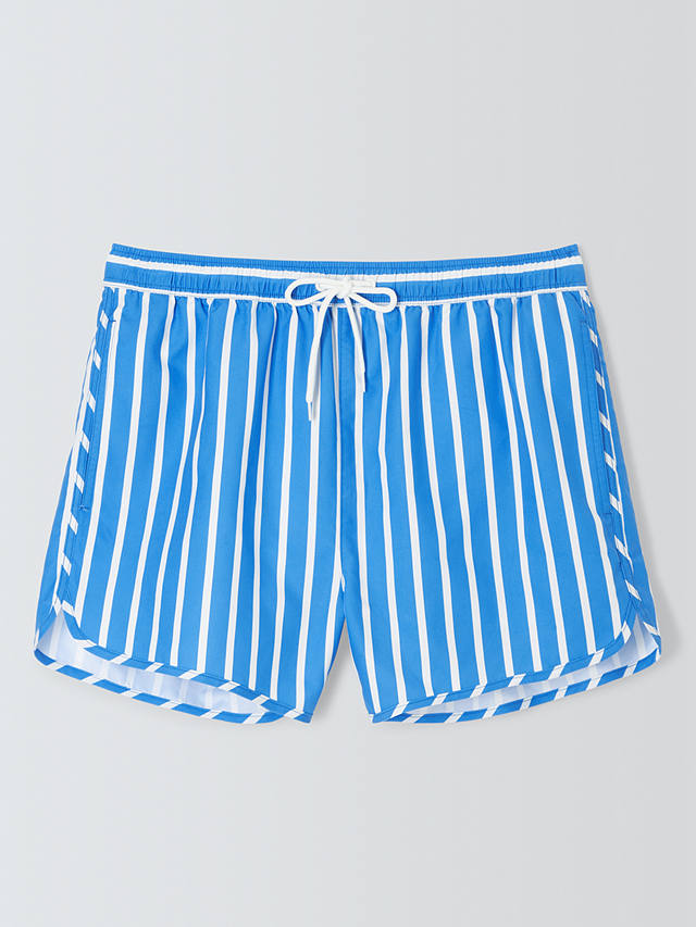John Lewis ANYDAY Recycled Stripe Swim Shorts, Blue/White