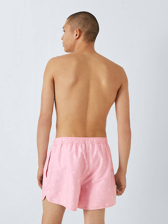 John Lewis ANYDAY Palm Print Swim Shorts, Pink/Multi