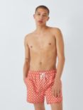 John Lewis ANYDAY Tile Print Recycled Swim Shorts, Red/Multi