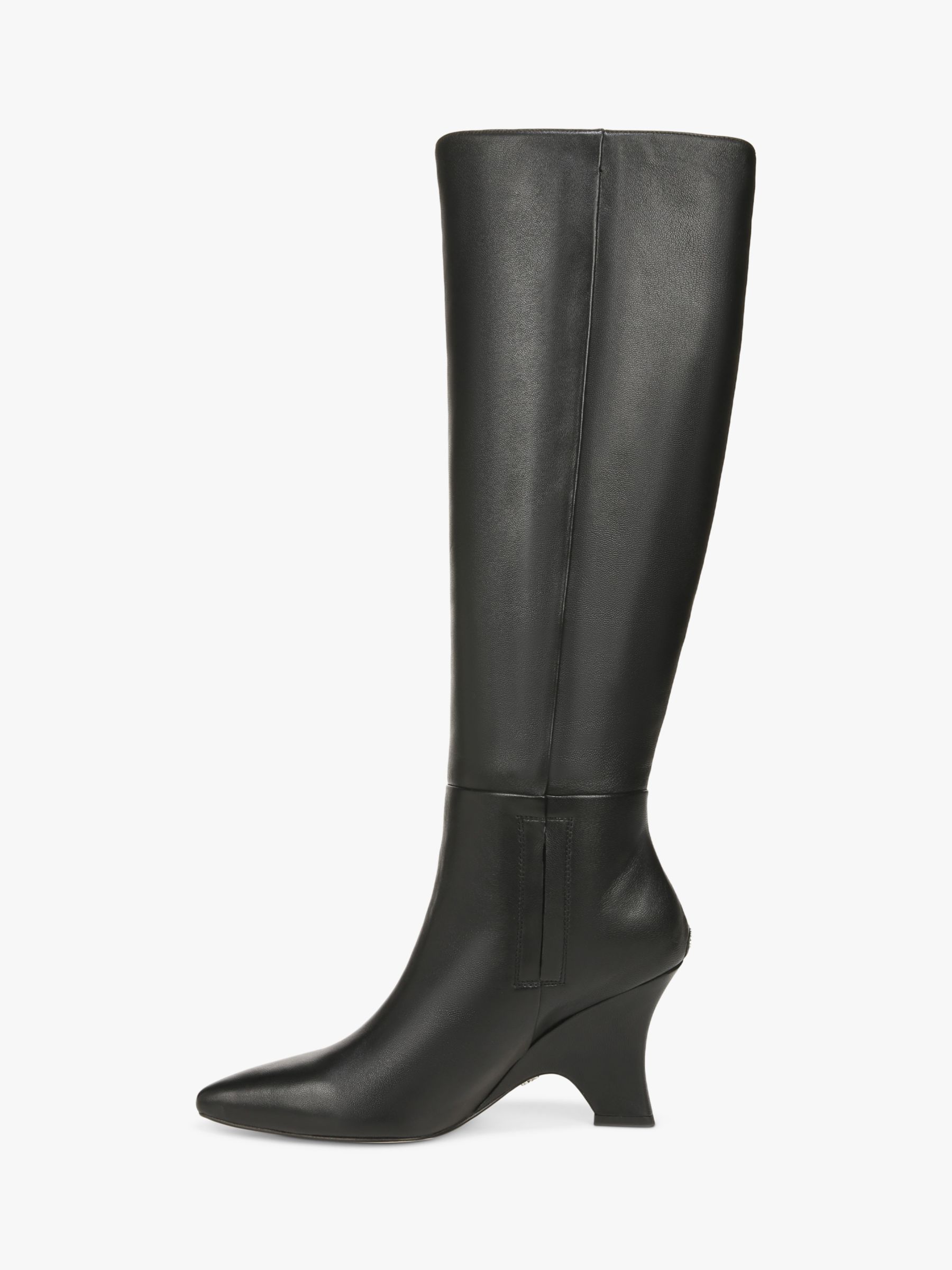 Sam Edelman Vance Knee High Leather Boots, Black at John Lewis & Partners