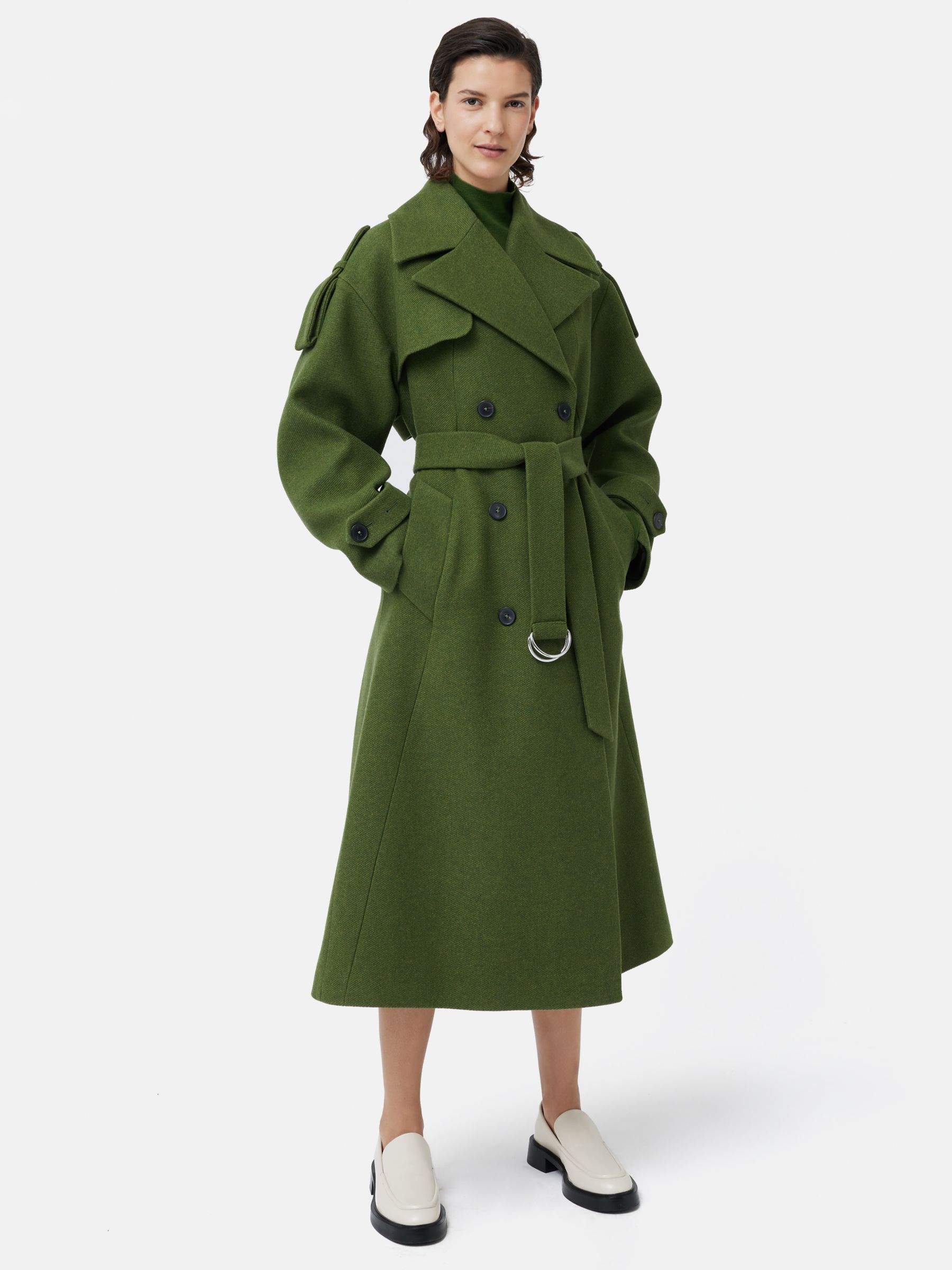 Buy Jigsaw Nelson Italian Twill Wool Blend Trench Coat Online at johnlewis.com