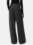 Jigsaw Kemp Wool Blend Pinstripe Trousers, Grey/White