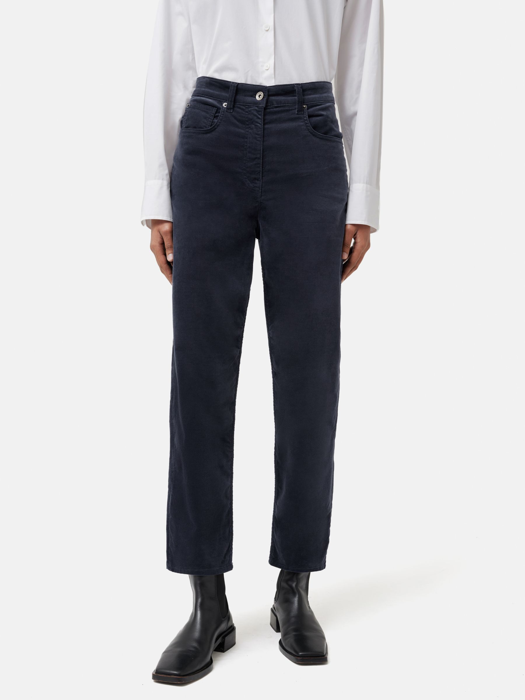 Jigsaw Delmont Velvet Jeans, Grey at John Lewis & Partners