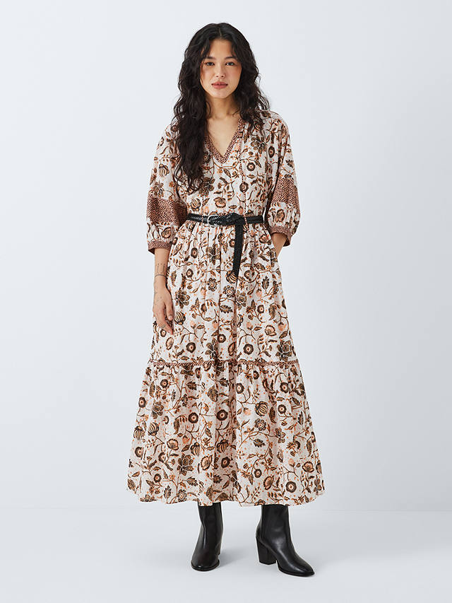 AND/OR Jacklin Island Floral Tiered Dress, Cream