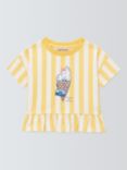 John Lewis ANYDAY Baby Ice Cream Stripe Top, Yellow/Multi