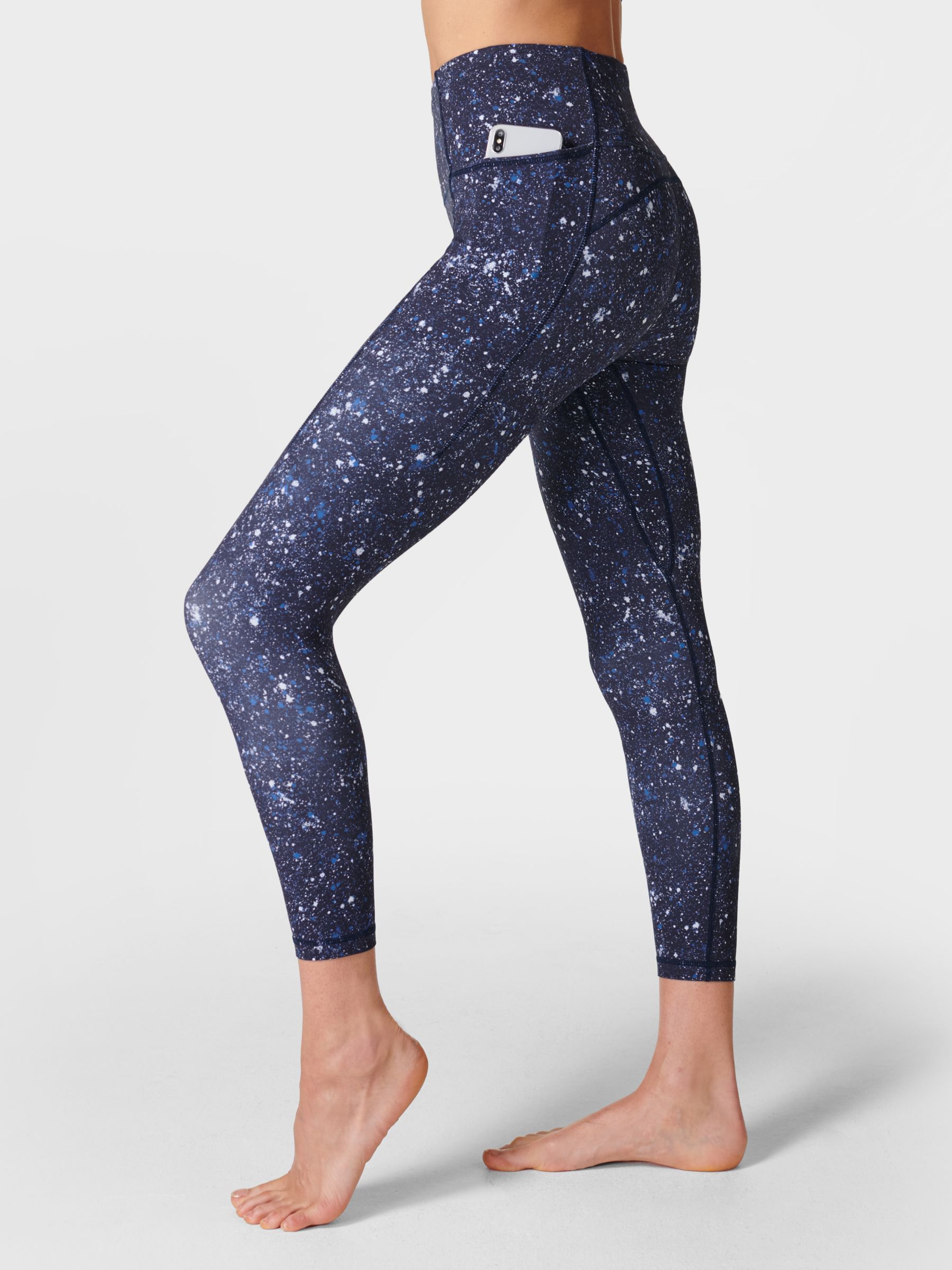 Sweaty Betty Super Soft 7/8 Yoga Leggings, Blue Multi Speckle at