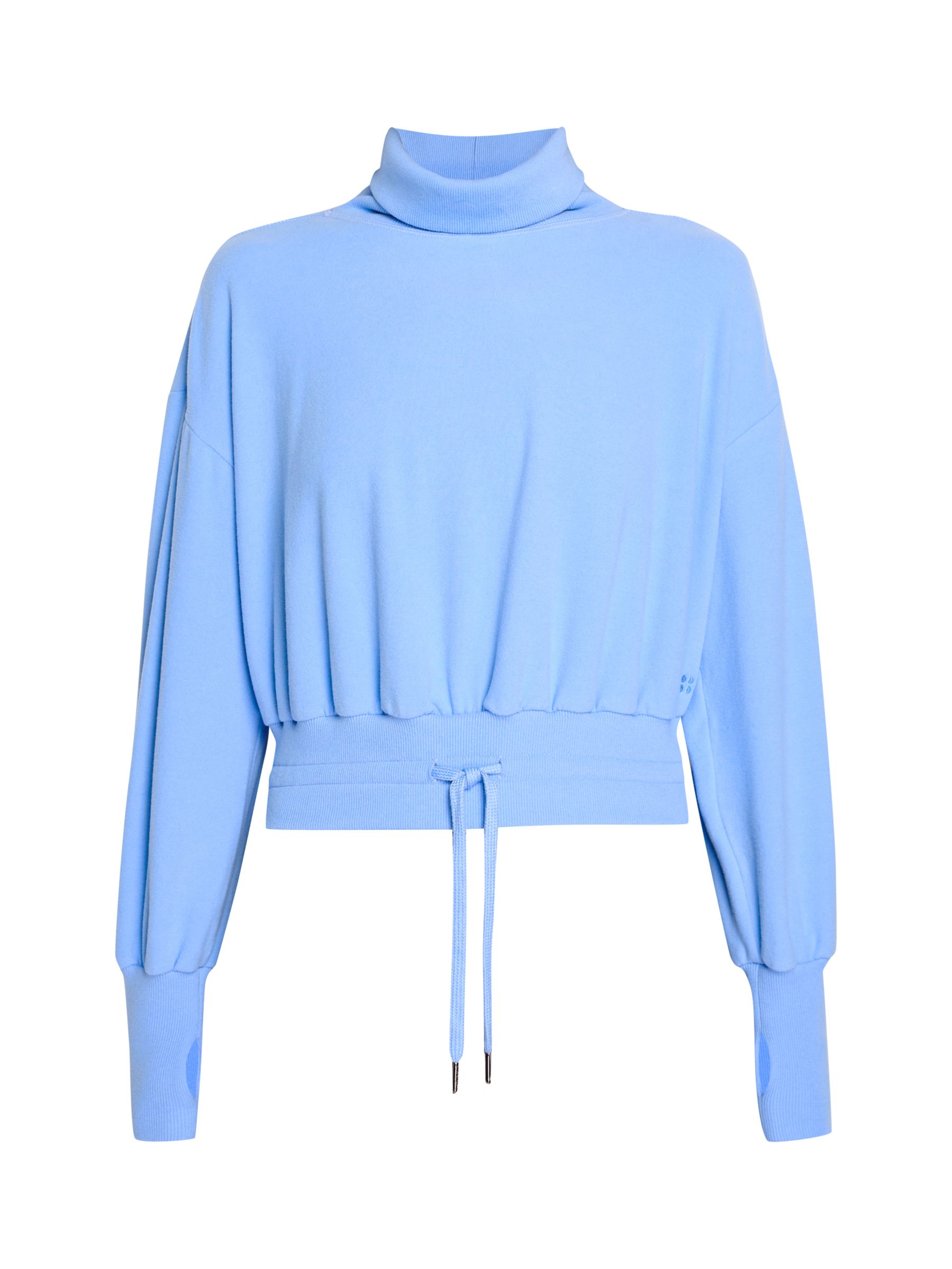 Sweaty Betty Melody Luxe Fleece Sweatshirt, Filter Blue at John Lewis ...