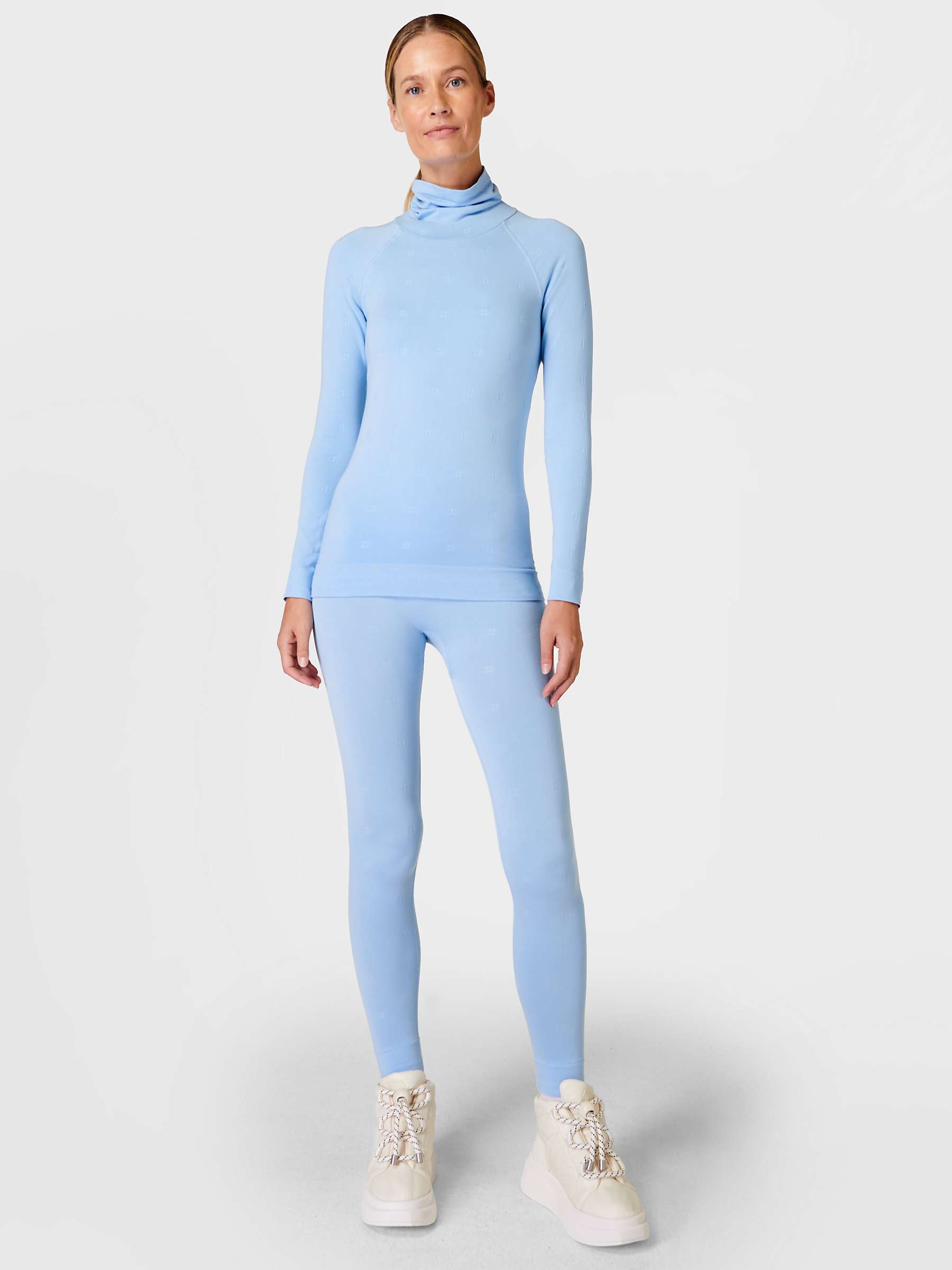 Buy Sweaty Betty Modal Logo Funnel Neck Base Layer Top, Filter Blue Online at johnlewis.com