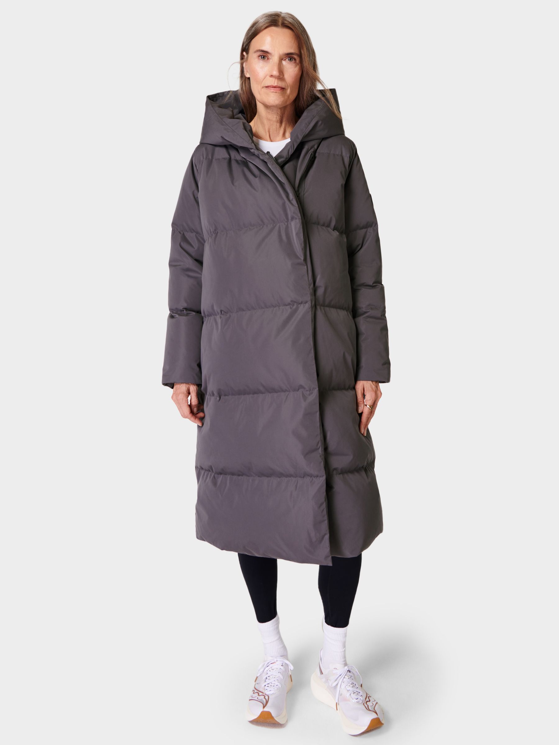 Sweaty Betty Cocoon Longline Padded Coat, Urban Grey, S