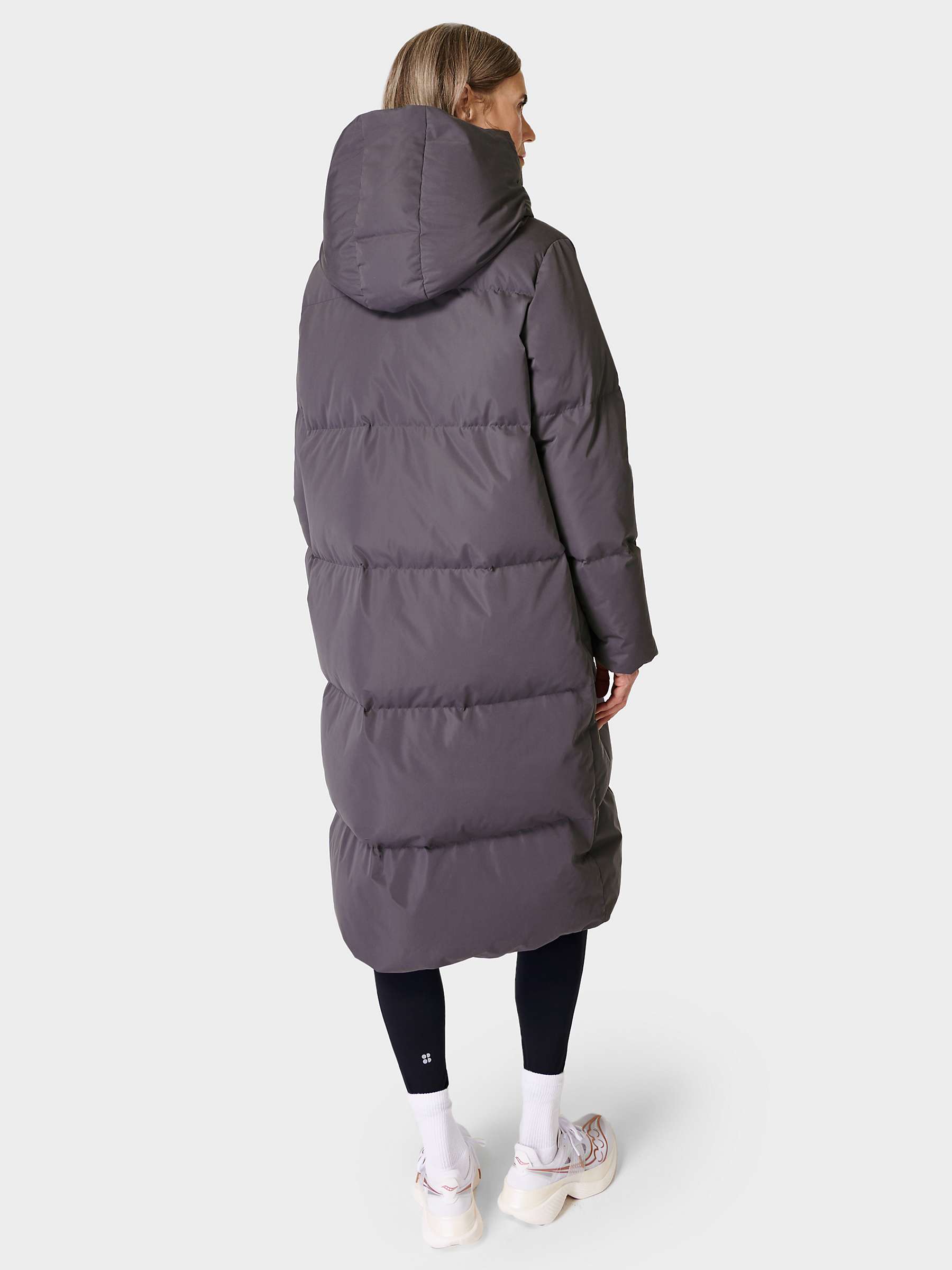 Buy Sweaty Betty Cocoon Longline Padded Coat, Urban Grey Online at johnlewis.com