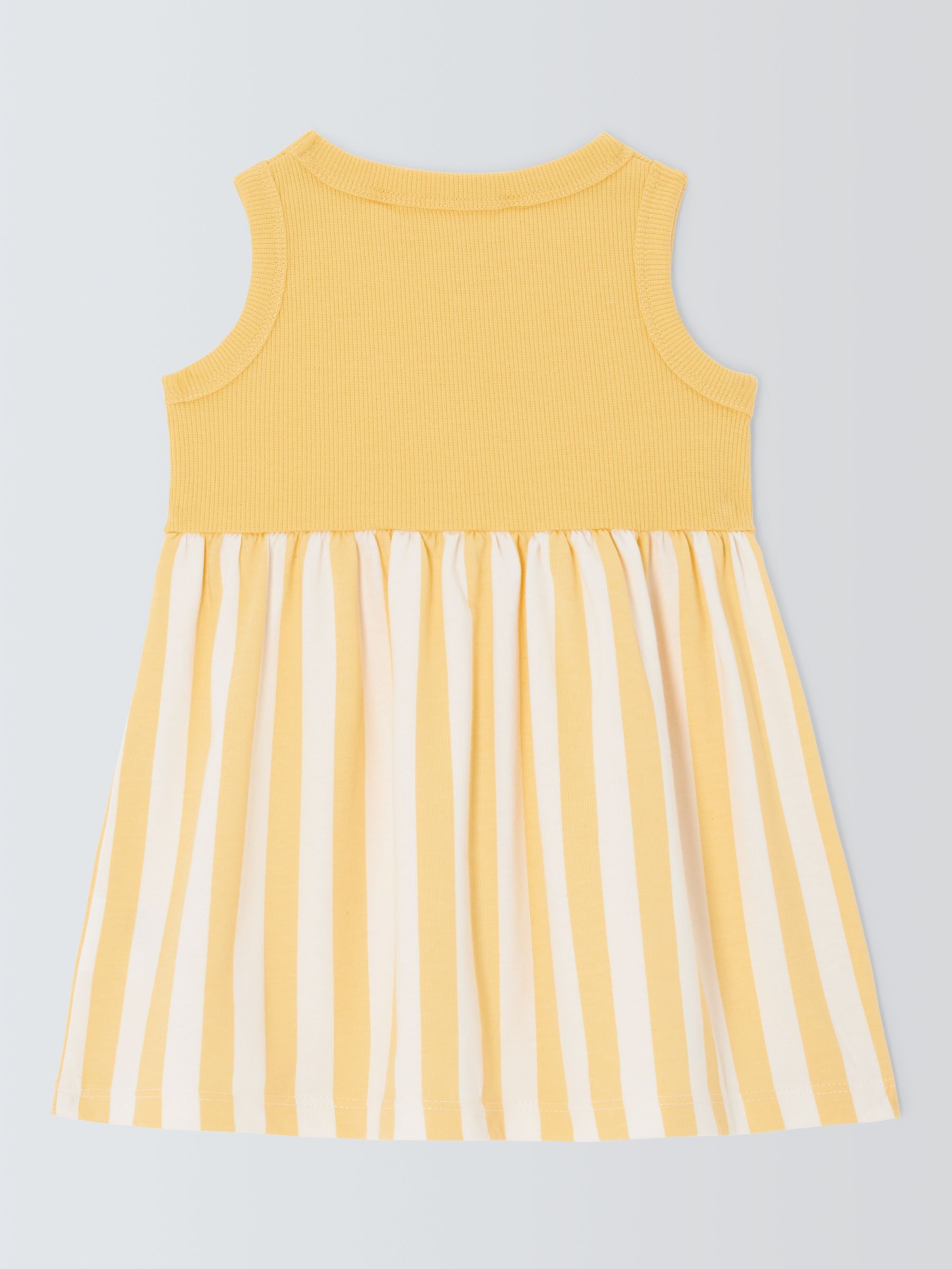 John Lewis ANYDAY Baby Stripe Dress, Yellow, 3-6 months