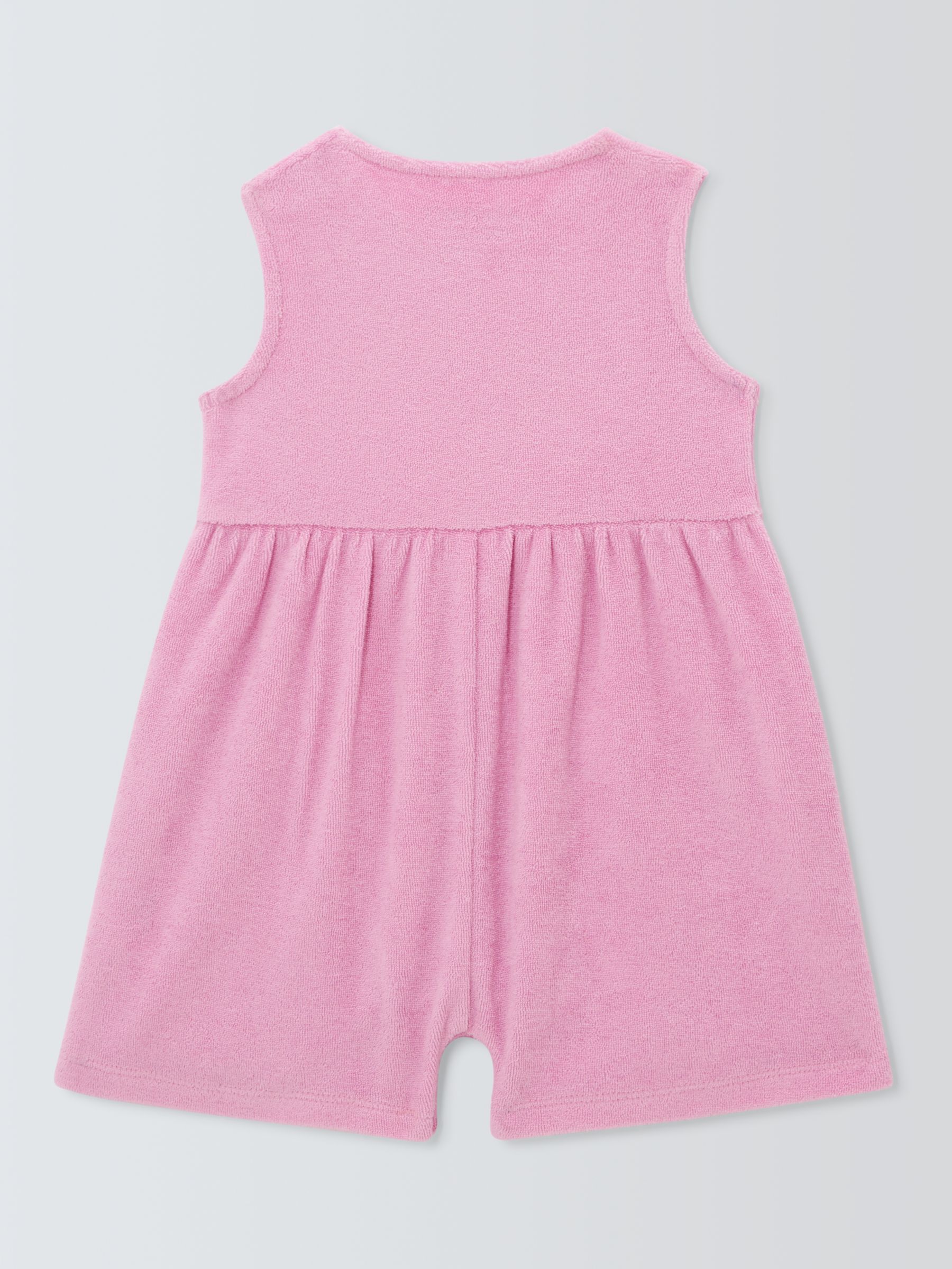 John Lewis ANYDAY Baby Towelling Playsuit, Pink, 9-12 months