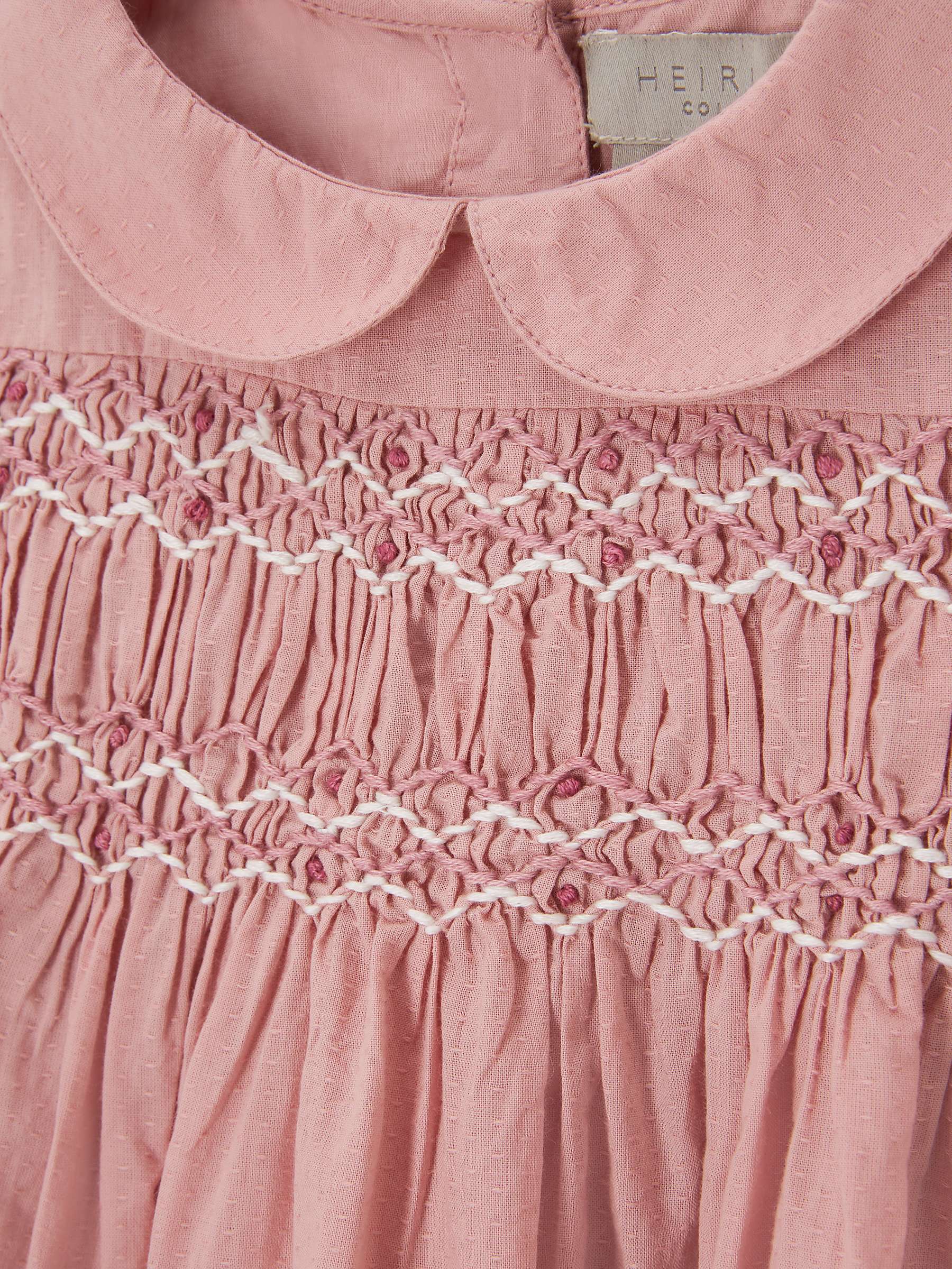 Buy John Lewis Heirloom Collection Baby Dobby Smocked Dress, Pink Online at johnlewis.com