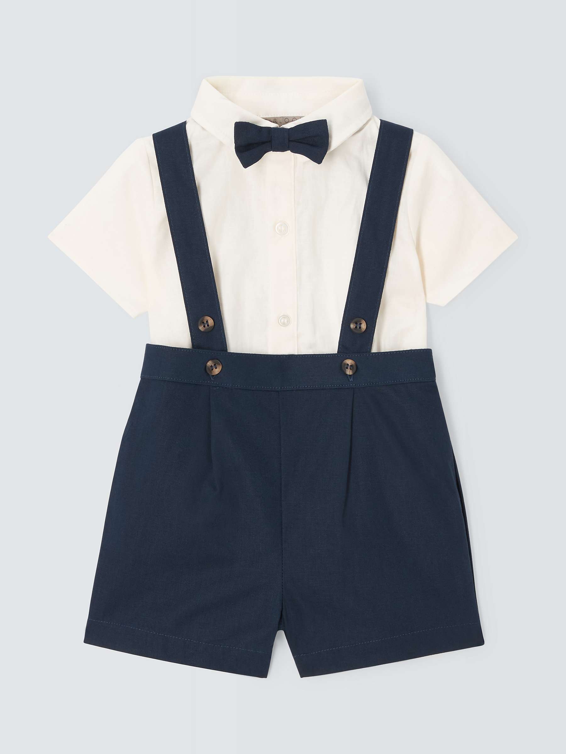 Buy John Lewis Heirloom Collection Baby Bodysuit, Shorts & Bow Tie, Set of 3, Navy Online at johnlewis.com