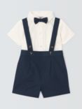 John Lewis Heirloom Collection Baby Bodysuit, Shorts & Bow Tie, Set of 3, Navy