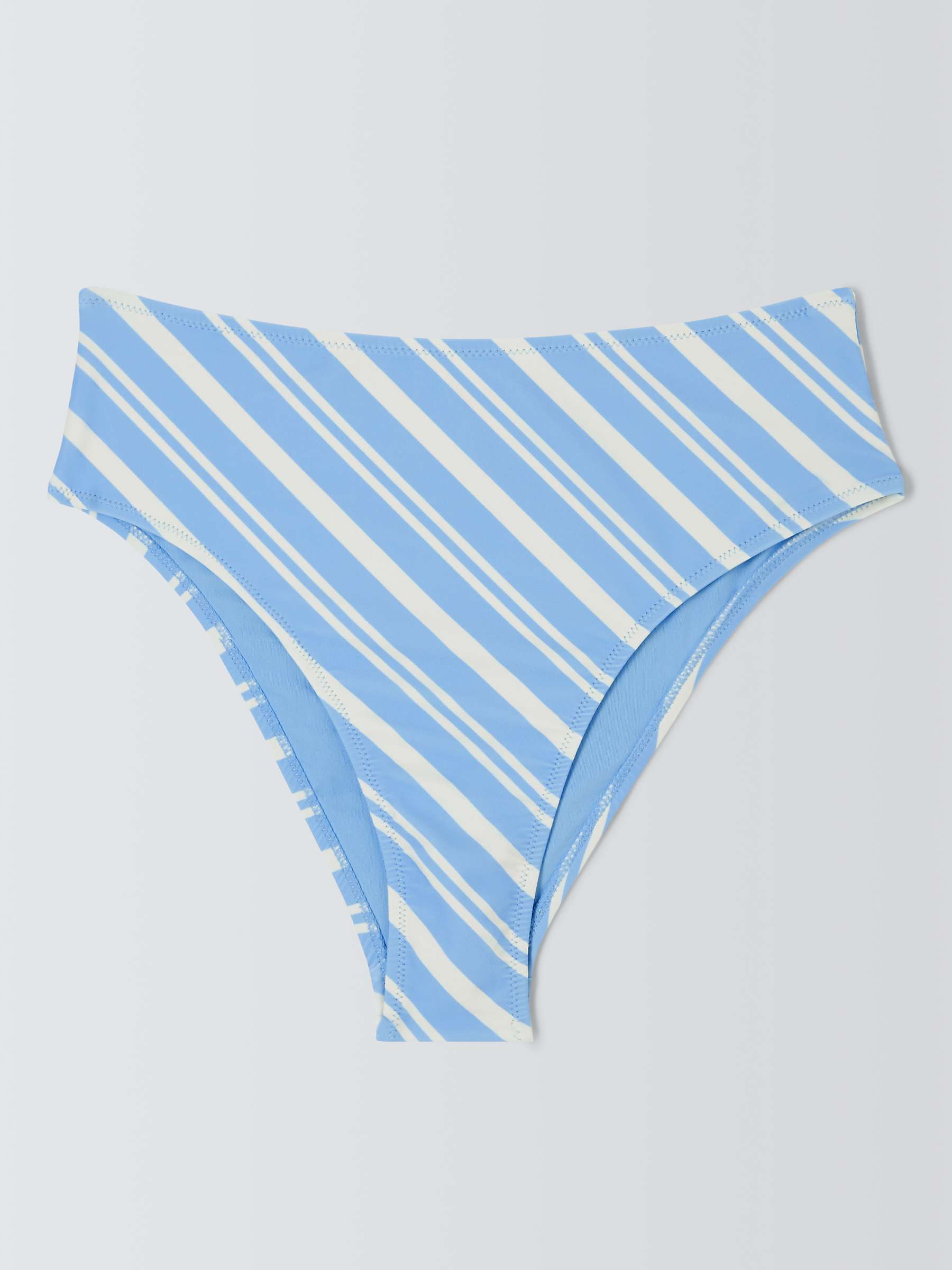 Buy John Lewis ANYDAY Diagonal Stripe High Waist Bikini Bottoms, Powder Blue Online at johnlewis.com