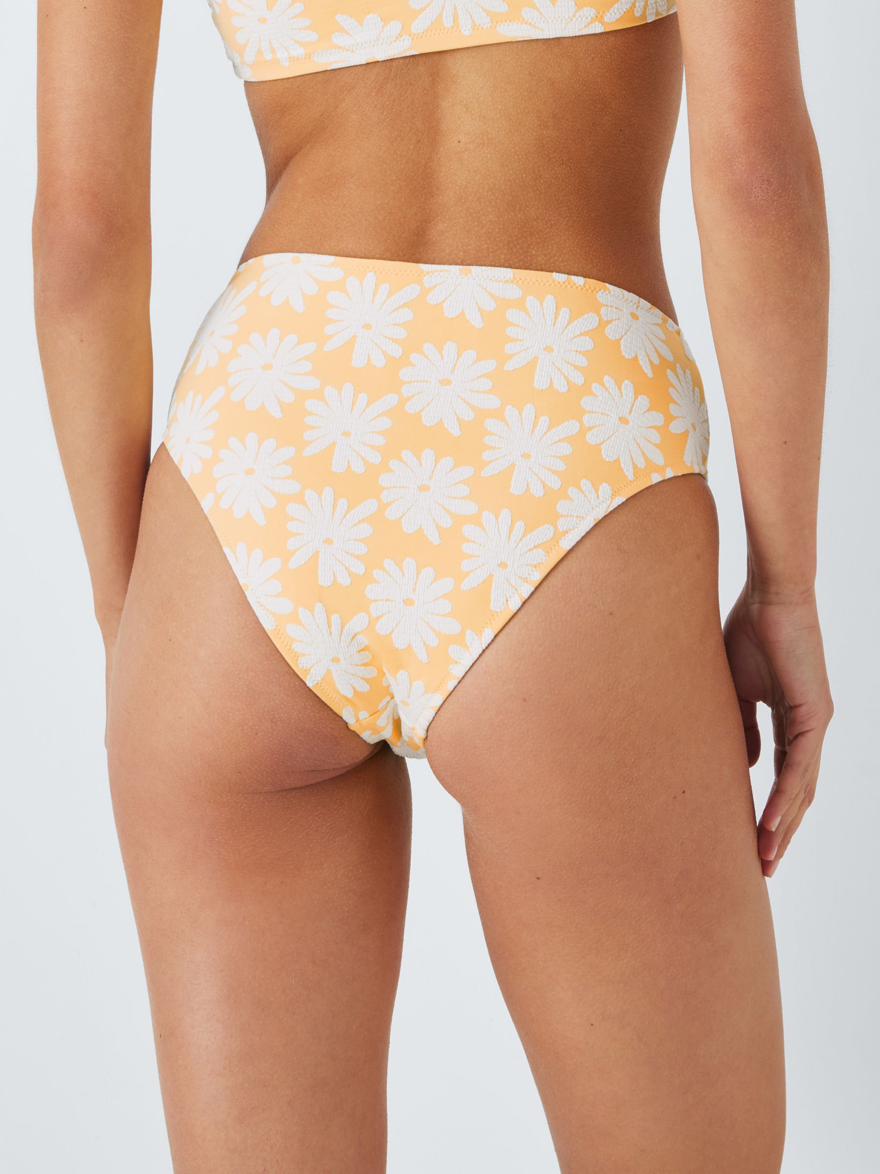 John Lewis ANYDAY Jacquard Floral Bikini Bottoms, Yellow, 8