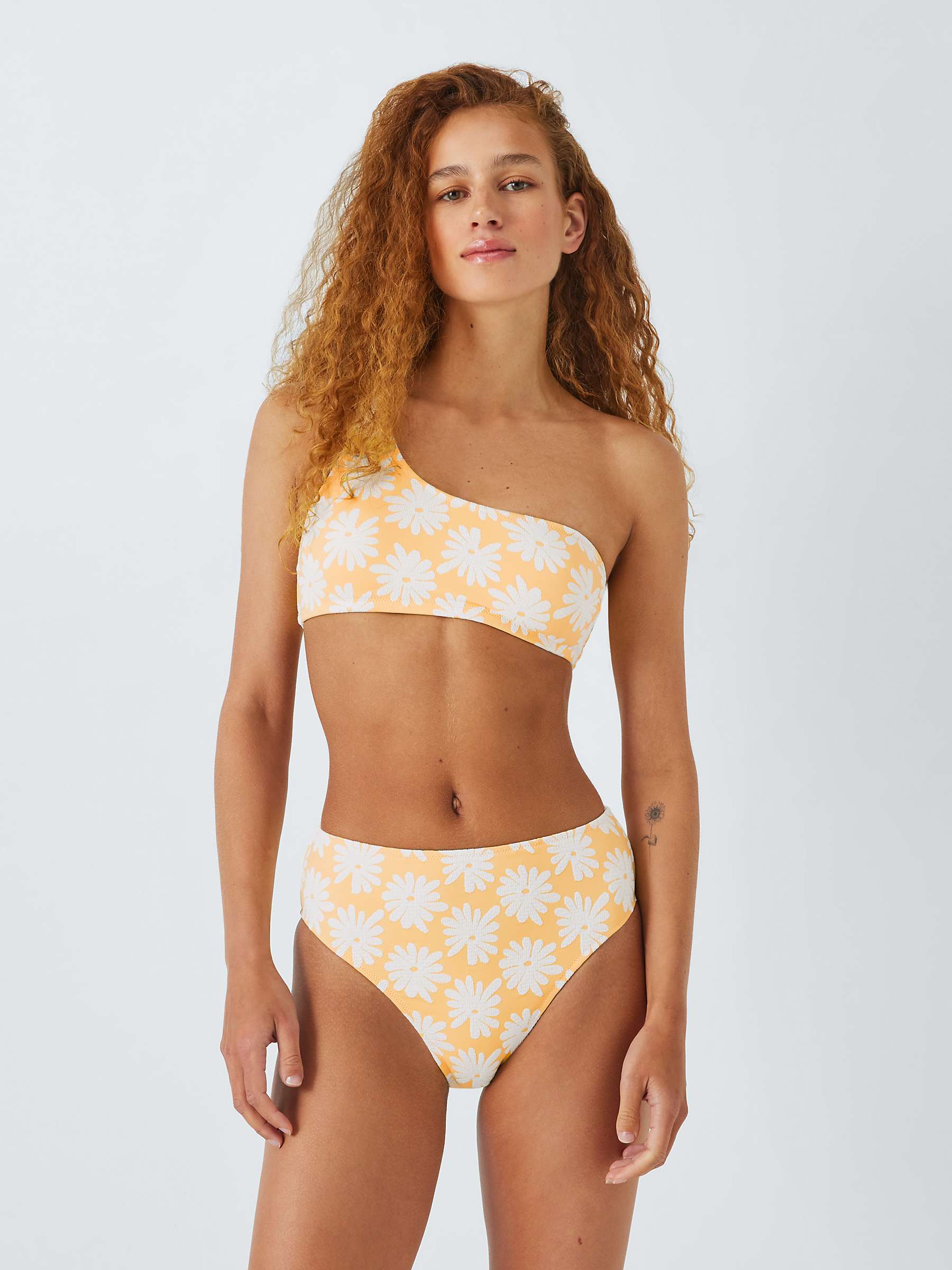 Buy John Lewis ANYDAY Jacquard Floral Bikini Bottoms, Yellow Online at johnlewis.com