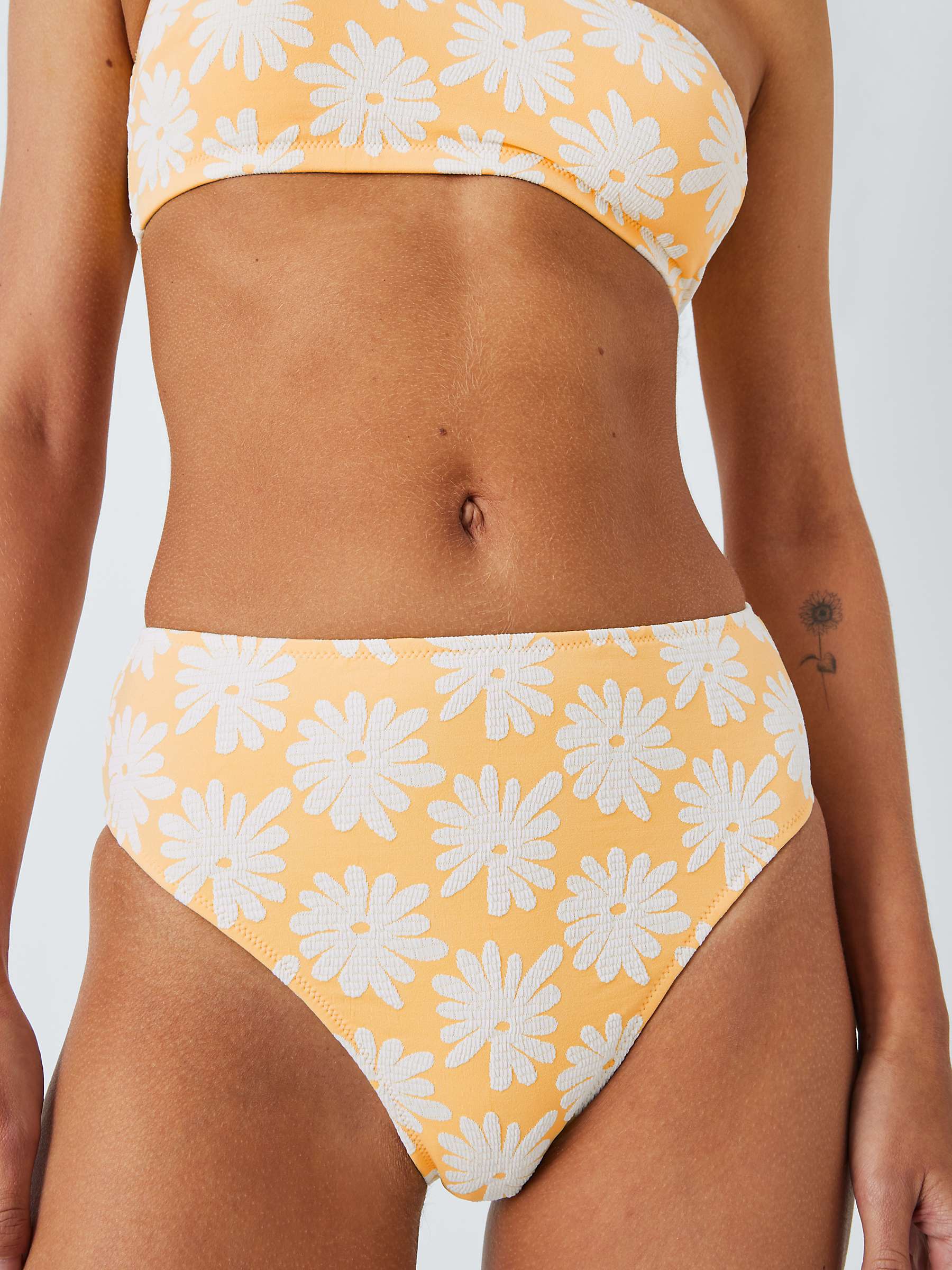 Buy John Lewis ANYDAY Jacquard Floral Bikini Bottoms, Yellow Online at johnlewis.com