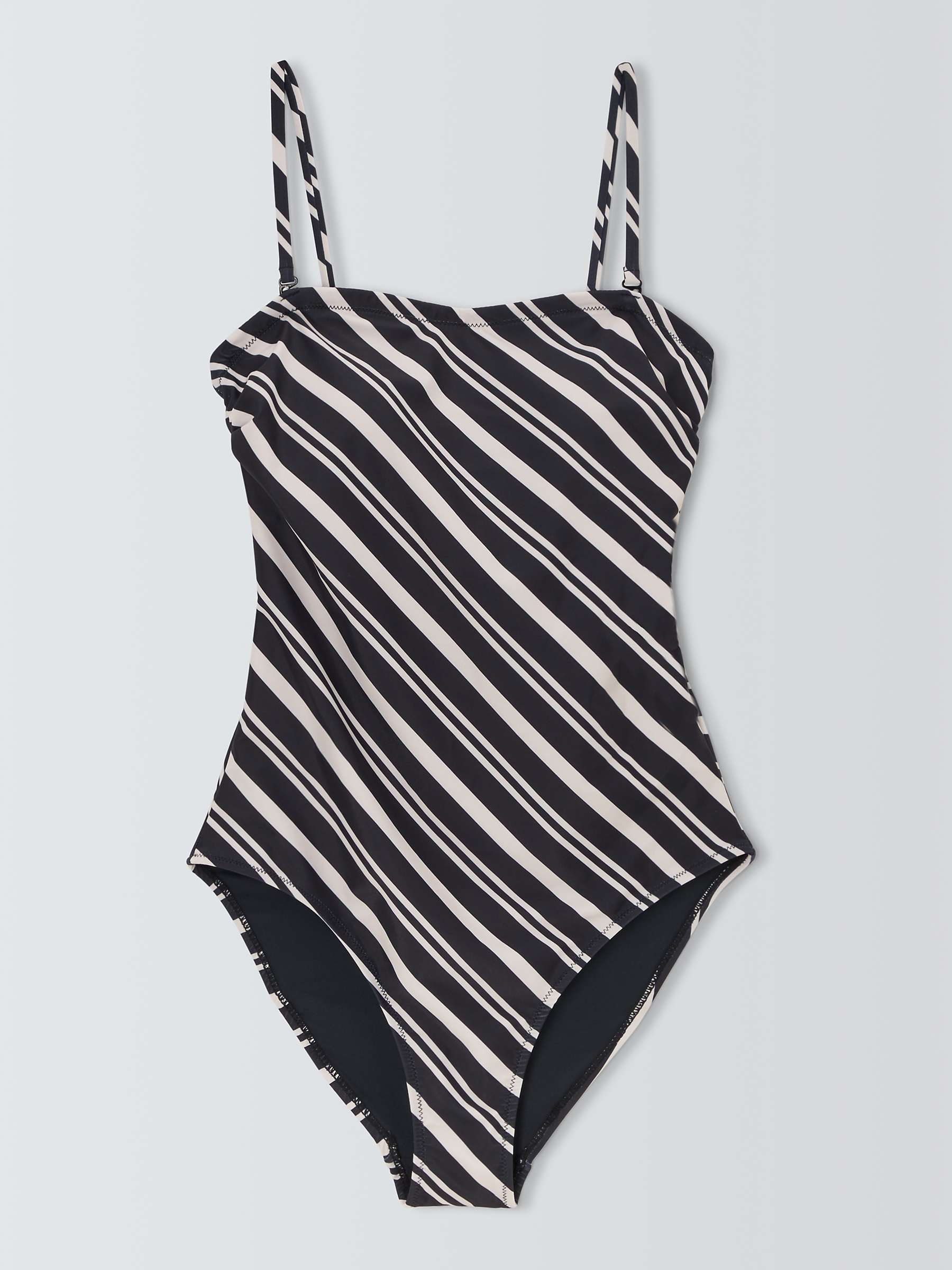 Buy John Lewis ANYDAY Diagonal Stripe Swimsuit, Black/White Online at johnlewis.com